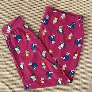 Simple Pleasures Pajama Pants Sz 2X Cat Print PJ Bottoms Sleepwear Sleep Kitties